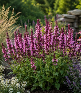 Salvia nemorosa 'Sensation Compact Bright Rose'